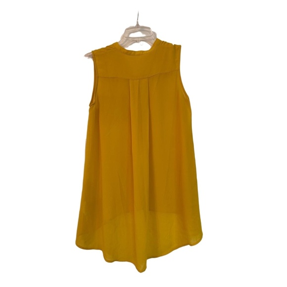 H&M Womens Size US 4 Yellow Sleeveless V-Neck Button Front Placket Casual Flowy - Picture 5 of 5